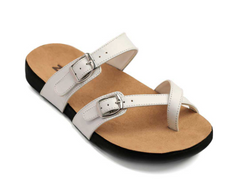 women's white sandals with orthotic insole