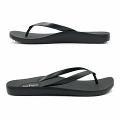 Men's Black Thongs with contoured foot bed for added support and comfort