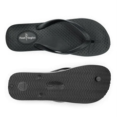 Men's Black Thongs with contoured foot bed for added support and comfort and non slip sole